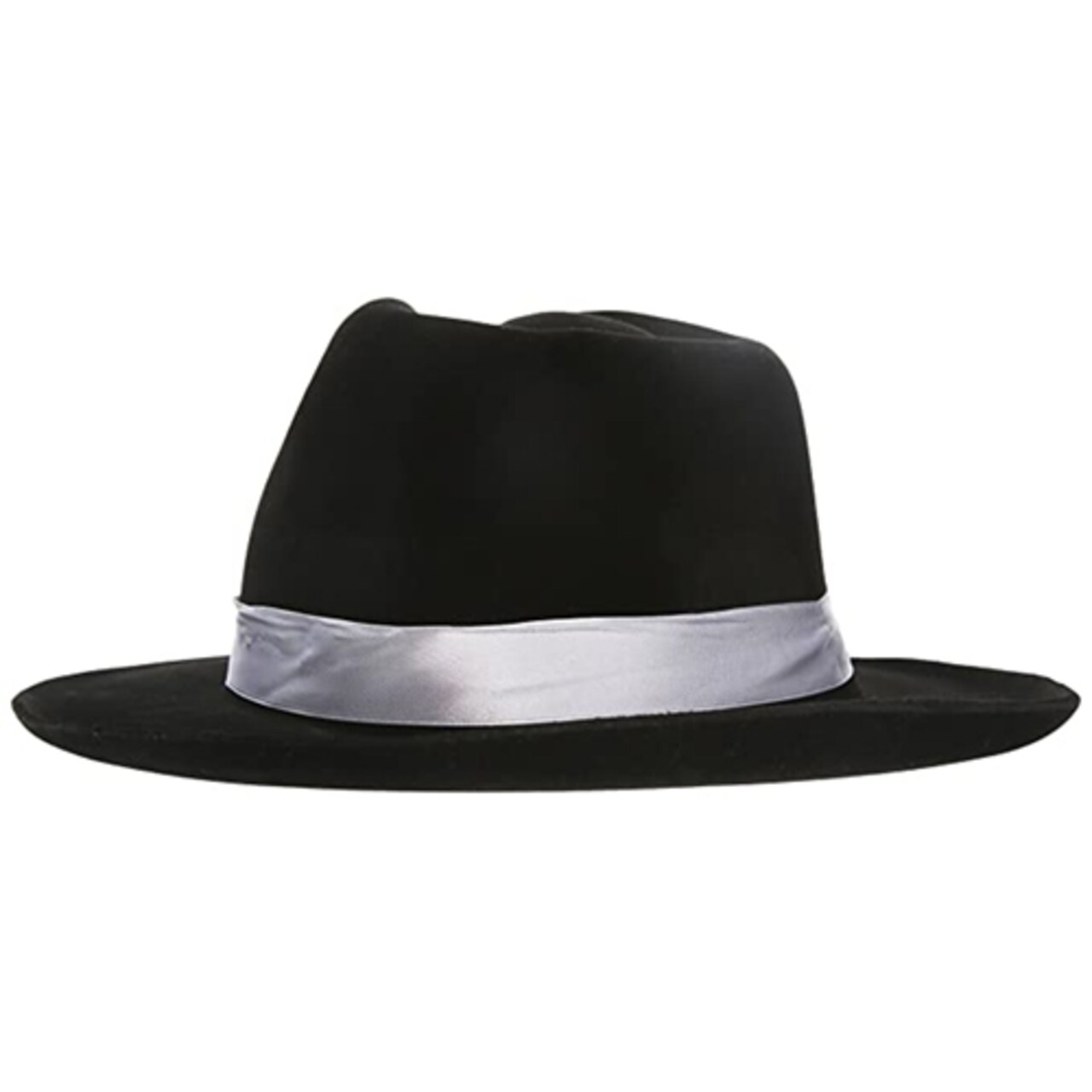 Black trilby hat with white band hotsell